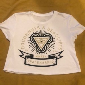 Doughnuts & Deadlifts crop top